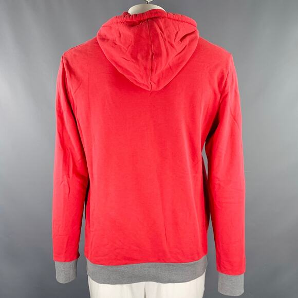 PS by PAUL SMITH Size L Red Blue Mixed Fabrics Cotton Hooded Sweatshirt - Picture 3 of 7